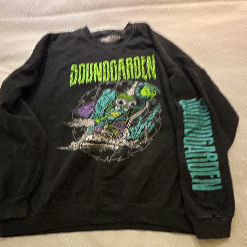 Soundgarden Black Graphic Logo Crewneck Pullover Sweatshirt S/M